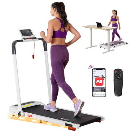 Everfit Treadmill Electric Walking Pad with Incline Foldable for Home Gym White