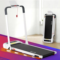 Everfit Treadmill Electric Walking Pad with Incline Foldable for Home Gym White