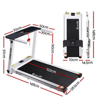 Treadmill Electric Home Gym Fitness Excercise Fully Foldable 420mm White