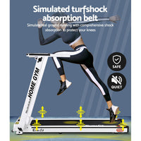 Treadmill Electric Home Gym Fitness Excercise Fully Foldable 420mm White