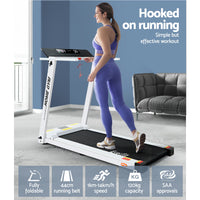 Treadmill Electric Home Gym Fitness Excercise Fully Foldable 450mm White