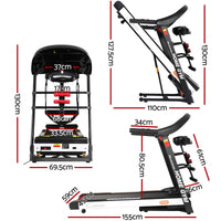 Everfit Treadmill Electric Home Gym Fitness Exercise Machine w/ Massager 450mm