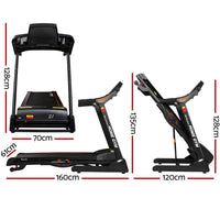 Treadmill Electric Auto Incline Home Gym Fitness Excercise Machine 480mm