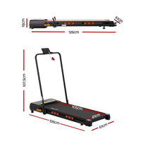 Everfit 3 in 1 Treadmill Electric Walking Pad Auto Incline Foldable for Home Gym Black