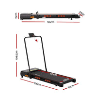 Everfit 3 in 1 Treadmill Electric Walking Pad Auto Incline Foldable for Home Gym Black