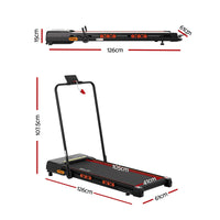 Everfit Treadmill Electric Walking Pad Auto Incline Foldable for Home Gym Black