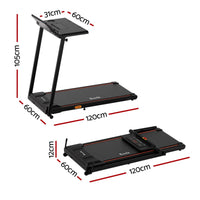 Everfit Treadmill Electric Walking Pad Foldable Incline for Home Office Gym Black