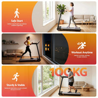 Everfit Treadmill Electric Walking Pad Foldable Incline for Home Office Gym Black