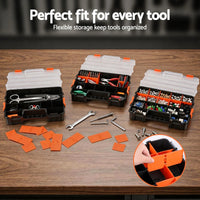 Giantz 3 Pack Tool Box Organizer with Hardware Storage Box for Small Parts