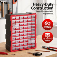 Giantz 60-Drawer Tool Storage Cabinet, Anti-Drop Hardware Organizer Storage Box