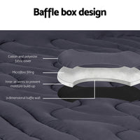 Giselle Bedding 3-Zone Pillowtop Mattress Topper 1000GSM for Back Pain Relief Washable with 45cm Deep Pocket King Single