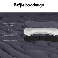 Giselle Bedding 3-Zone Pillowtop Mattress Topper 1000GSM for Back Pain Relief Washable with 45cm Deep Pocket Single