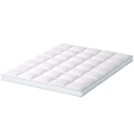 Giselle Bedding 1500GSM Bamboo Pillowtop Mattress Topper 10cm Thick Pad for Back Pain Relief, High Loft Cooling Underlay for Dorm & Guest Bed, 45cm Deep Pocket Queen