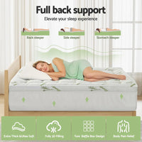 Giselle Bedding 1500GSM Pillowtop Mattress Topper Bamboo Mattress Pad for Back Pain Relief Washable 11cm Thick Bed Cover with 45cm Deep Pocket Double