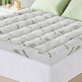 Giselle Bedding 1500GSM Pillowtop Mattress Topper Bamboo Mattress Pad for Back Pain Relief Washable 11cm Thick Bed Cover with 45cm Deep Pocket King