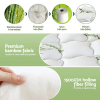 Giselle Bedding 1500GSM Pillowtop Mattress Topper Bamboo Mattress Pad for Back Pain Relief Washable 11cm Thick Bed Cover with 45cm Deep Pocket King Single