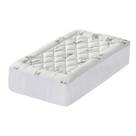 Giselle Bedding 5cm Pillowtop Mattress Topper 1000GSM Thick Soft Bamboo Cooling Pad for Back Pain Relief & Guest Bed, Washable Overfilled Cover with 45cm Deep Pocket King Single