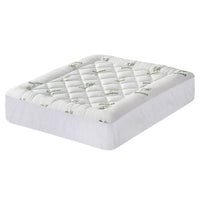 Giselle Bedding 5cm Pillowtop Mattress Topper 1000GSM Thick Soft Bamboo Cooling Pad for Back Pain Relief & Guest Bed, Washable Overfilled Cover with 45cm Deep Pocket Queen