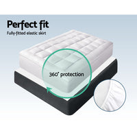 Giselle Bedding 5cm Bamboo Pillowtop Mattress Topper 1000GSM Mattress Pad for Back Pain Relief Washable Breathable Protector with 45cm Deep Pocket Queen