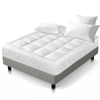 Giselle Bedding 5cm Bamboo Pillowtop Mattress Topper 1000GSM Mattress Pad for Back Pain Relief Washable Breathable Protector with 45cm Deep Pocket Queen