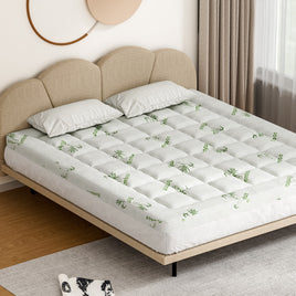 Giselle Bedding Pillowtop Mattress Topper 7.5cm Thick Bamboo Pad for Back Pain Relief Washable Skin-friendly Bed Protector with 45cm Deep Pocket King