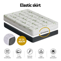 Giselle Bedding Pillowtop Mattress Topper 7.5cm Thick Bamboo Pad for Back Pain Relief Washable Skin-friendly Bed Protector with 45cm Deep Pocket King Single