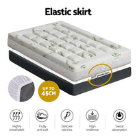 Giselle Bedding Pillowtop Mattress Topper 7.5cm Thick Bamboo Pad for Back Pain Relief Washable Skin-friendly Bed Protector with 45cm Deep Pocket Single