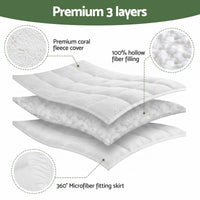 Giselle Bedding King Single Mattress Topper 5cm Coral Fleece