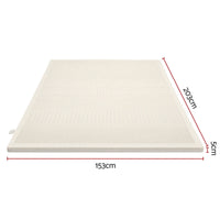 Giselle Bedding Queen Latex Mattress Topper 7-Zone Natural Latex Core Breathable 5cm