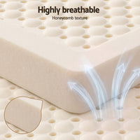 Giselle Bedding Queen Latex Mattress Topper 7-Zone Natural Latex Core Breathable 5cm