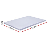 Giselle Bedding Natural Latex Mattress Topper, 7-Zone Pressure Relief Bed Pad for Back Pain, Ice Silk Cooling Cover for Hot Sleepers, 5cm Firm Support, Double