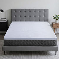 Giselle Bedding Natural Latex Mattress Topper, 7-Zone Pressure Relief Bed Pad for Back Pain, Ice Silk Cooling Cover for Hot Sleepers, 5cm Firm Support, Double