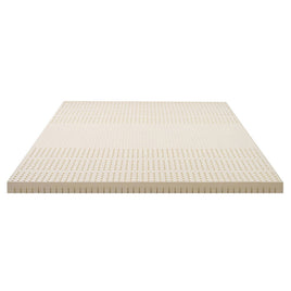 Giselle Bedding Latex Mattress Topper, 7.5cm Thick 7-Zone Pressure Relief Bed Pad with Washable Cover, Cooling Breathable Mat for Side Sleepers & Back Pain, Beige Double