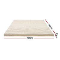 Giselle Bedding Latex Mattress Topper, 7.5cm Thick 7-Zone Pressure Relief Bed Pad with Washable Cover, Cooling Breathable Mat for Side Sleepers & Back Pain, Beige Double