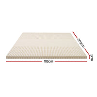 Giselle Bedding Latex Mattress Topper, 5cm Thick Cooling Bed Pad for Side Sleepers Pain Relief, 7 Zone Foldable Mat with Washable Cover for Guest Room Bedroom King