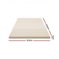 Giselle Bedding Latex Mattress Topper, 5cm Thick Cooling Bed Pad for Side Sleepers Pain Relief, 7 Zone Foldable Mat with Washable Cover for Guest Room Bedroom King Single