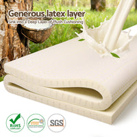 Giselle Bedding Latex Mattress Topper, 5cm Thick Cooling Bed Pad for Side Sleepers Pain Relief, 7 Zone Foldable Mat with Washable Cover for Guest Room Bedroom King Single