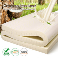 Giselle Bedding Latex Mattress Topper, 7.5cm Thick 7-Zone Pressure Relief Bed Pad with Washable Cover, Cooling Breathable Mat for Side Sleepers & Back Pain, Beige King Single