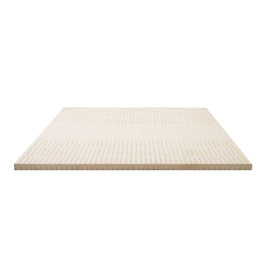 Giselle Bedding Latex Mattress Topper, 5cm Thick Cooling Bed Pad for Side Sleepers Pain Relief, 7 Zone Foldable Mat with Washable Cover for Guest Room Bedroom Queen