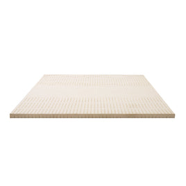 Giselle Bedding Latex Mattress Topper, 5cm Thick Cooling Bed Pad for Side Sleepers Pain Relief, 7 Zone Foldable Mat with Washable Cover for Guest Room Bedroom Queen