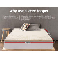 Giselle Bedding Latex Mattress Topper, 5cm Thick Cooling Bed Pad for Side Sleepers Pain Relief, 7 Zone Foldable Mat with Washable Cover for Guest Room Bedroom Queen