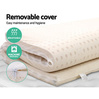 Giselle Bedding Latex Mattress Topper, 7.5cm Thick 7-Zone Pressure Relief Bed Pad with Washable Cover, Cooling Breathable Mat for Side Sleepers & Back Pain, Beige Queen