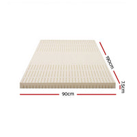 Giselle Bedding Latex Mattress Topper, 7.5cm Thick 7-Zone Pressure Relief Bed Pad with Washable Cover, Cooling Breathable Mat for Side Sleepers & Back Pain, Beige Single
