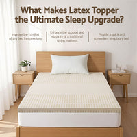 Giselle Bedding Latex Mattress Topper, 7.5cm Thick 7-Zone Pressure Relief Bed Pad with Washable Cover, Cooling Breathable Mat for Side Sleepers & Back Pain, Beige Single