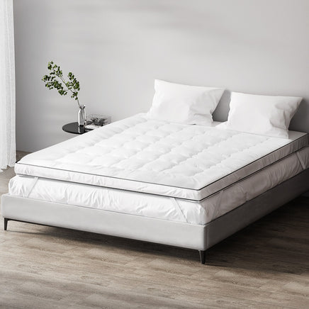 Giselle Bedding Pillowtop Mattress Topper 5cm Thick Mattress Pad for Back Pain Relief & Old Beds Machine Washable 500GSM Breathable Protector King