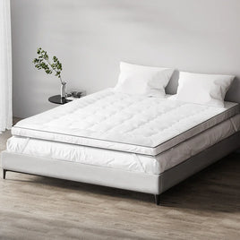 Giselle Bedding Pillowtop Mattress Topper 5cm Thick Mattress Pad for Back Pain Relief & Old Beds Machine Washable 500GSM Breathable Protector Queen
