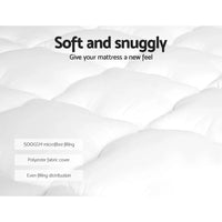 Giselle Bedding Pillowtop Mattress Topper 5cm Thick Mattress Pad for Back Pain Relief & Old Beds Machine Washable 500GSM Breathable Protector Queen