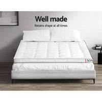 Giselle Bedding Pillowtop Mattress Topper 5cm Thick Mattress Pad for Back Pain Relief & Old Beds Machine Washable 500GSM Breathable Protector Queen
