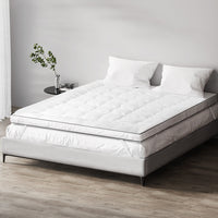 Giselle Bedding Pillowtop Mattress Topper 5cm Thick Mattress Pad for Back Pain Relief & Old Beds Machine Washable 500GSM Breathable Protector Single