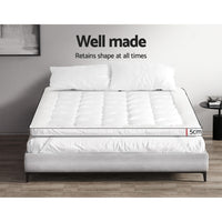 Giselle Bedding Pillowtop Mattress Topper 5cm Thick Mattress Pad for Back Pain Relief & Old Beds Machine Washable 500GSM Breathable Protector Single
